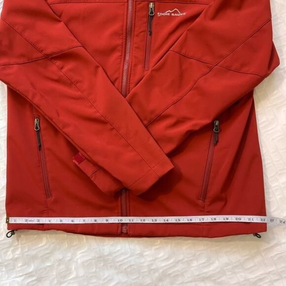 Eddie Bauer Windbreaker Jacket Coat Dark Orange many Pockets size L - Picture 10 of 13